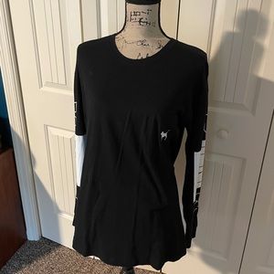 PINK medium pocket tee black